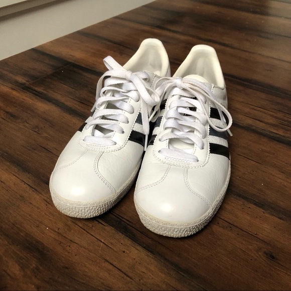 mens white leather gazelles